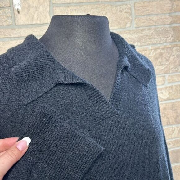 Old Navy Black SoSoft Cozy Collared Sweater V-neck Collared Sweater Size 4X - Picture 7 of 8